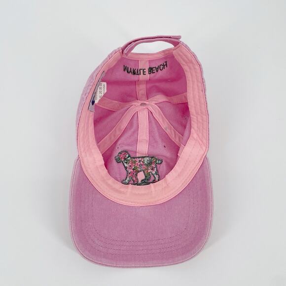 Dog Ocean Beach Sun Hat Buddy By The Sea 100% Cotton Pink Myrtle Beach - Picture 3 of 6